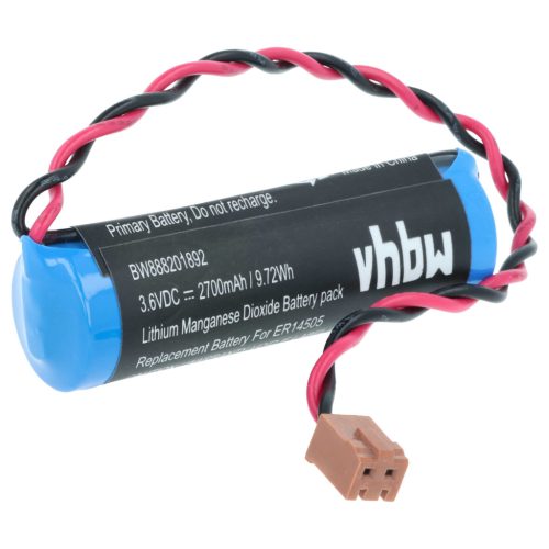 VHBW CNC Controller Battery Toshiba ER6VCT, LS14500-PR-M - 2700 mAh 3.6 V Li-SOCl2