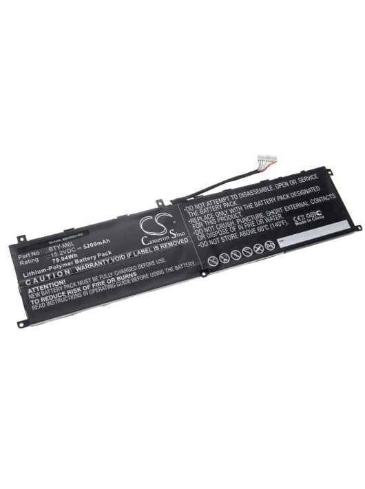 Notebook akkumulátor  MSI BTY-M6L-hez - 5200 mAh 15,2 V Li-polimer