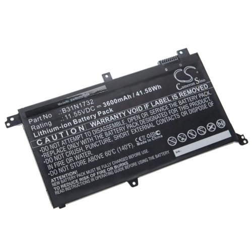 Notebook akkumulátor Asus 0B200-02960000, B31N1732, 0B200-02960400 - 3600 mAh 11,55 V Li-Ion