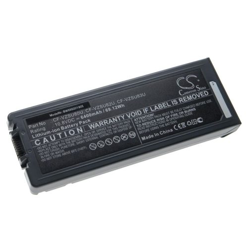 VHBW Notebook akkumulátor Panasonic CF-VZSU80U, CF-VZSU83U, CF-VZSU82U - 6400 mAh 10,8 V Li-Ion, fekete