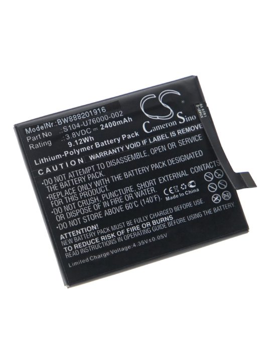 Mobiltelefon akkumulátor Wiko S104-U76000-000, S104-U76000-002 - 2400 mAh 3,8 V Li-polimer - Okostelefon akkumulátor