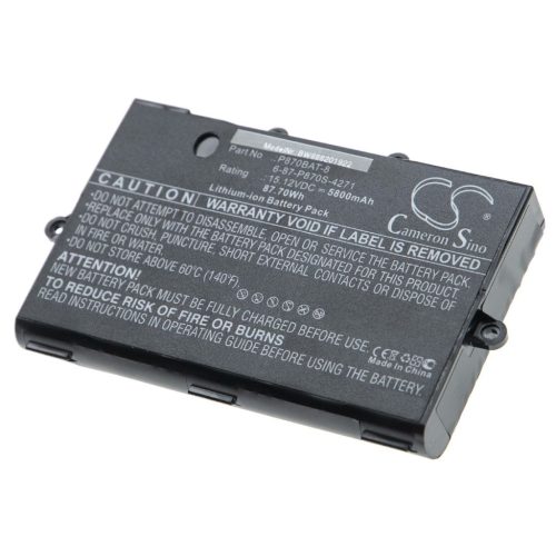 VHBW Notebook akkumulátor  Clevo 6-87-P870S-4271, 6-87-P870S-4272-hez - 5800 mAh 15,12 V Li-Ion, fekete