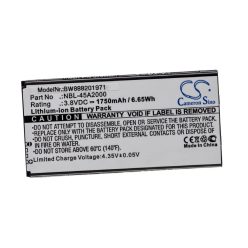   VHBW Mobile Phone Battery for Neffos/TP-Link NBL-45A2000 - 1750 mAh 3.8 V Li-Ion - Smartphone Battery