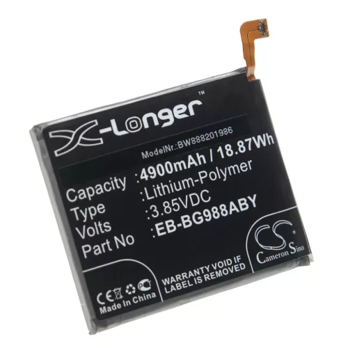 VHBW Mobile Phone Battery for Samsung EB-BG988ABY - 4900 mAh 3.85 V Li-Polymer