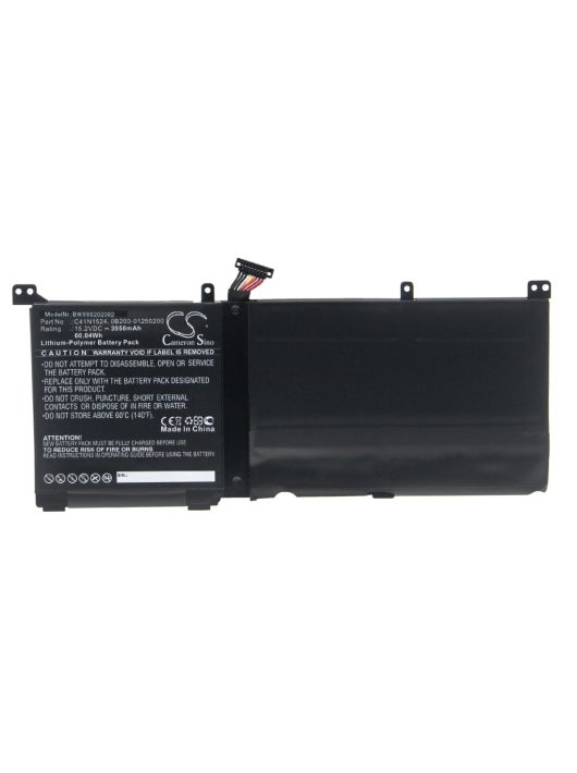 Notebook akkumulátor  Asus 0B200-01250200, C41N1524 - 3950 mAh 15,2 V Li-polimer, fekete