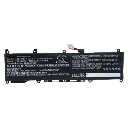 Notebook akkumulátor  Asus 0B200-02960000, 0B200-03030000 - 3600 mAh 11,55 V Li-polimer, fekete