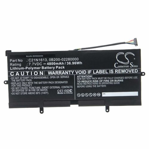 Notebook akkumulátor  Asus 0B200-02280000, C21N1613 - 4800 mAh 7,7 V Li-polimer, fekete
