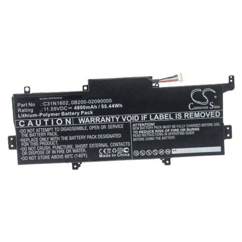 Notebook akkumulátor  Asus C31N1602, 0B200-02090000 - 4800 mAh 11,55 V Li-polimer, fekete