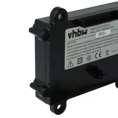 VHBW Bosch Lawn Mower Battery F016L69176, F016104898, F 016 104 898 - 1500mAh 18V Li-Ion