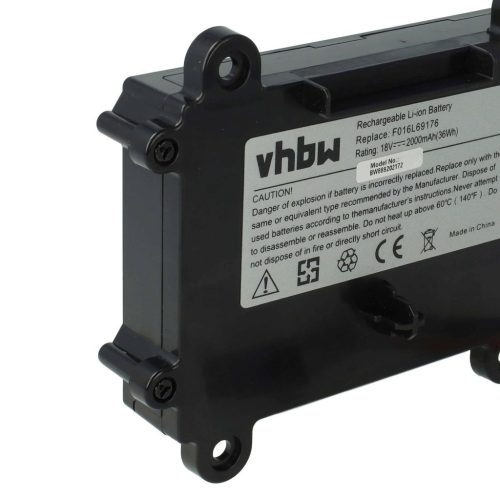 VHBW Bosch Lawn Mower Battery F016L69176, F016104898, F 016 104 898 - 2000mAh 18V Li-Ion