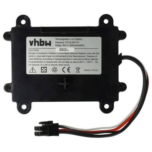 VHBW Bosch Lawn Mower Battery F016L69176, F016104898, F 016 104 898 - 2000mAh 18V Li-Ion