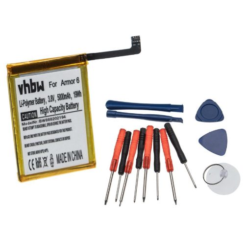 VHBW Mobile Phone Battery for Ulefone Armor 6 - 5000 mAh 3.8 V Li-Polymer - Smartphone Battery