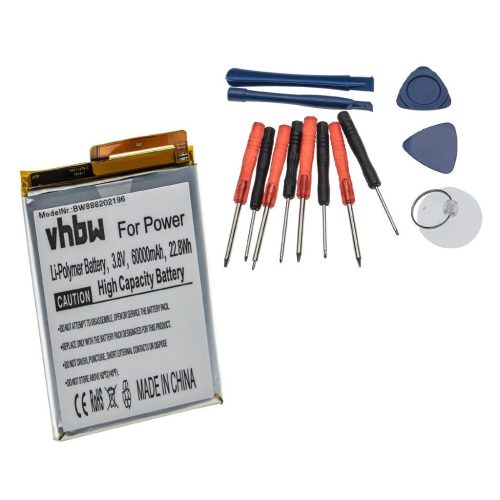 VHBW Mobiltelefon akkumulátor Cubot Powerhez - 6000 mAh 3,8 V Li-polimer - Okostelefon akkumulátor