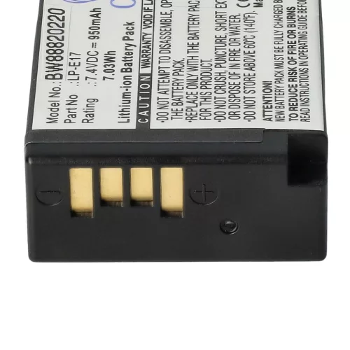 VHBW Canon LP-E17 Battery - 950 mAh, 7.2 V, Li-Ion with Information Chip