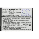 VHBW Canon LP-E17 Battery - 950 mAh, 7.2 V, Li-Ion with Information Chip