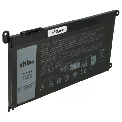 VHBW Notebook Battery for Dell 9W9MX, 3CRH3, 1VX1H, 17368-0027, 0WDX0R - 3650 mAh 11.4 V Li-Polymer