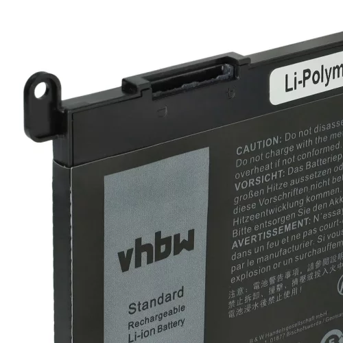 VHBW Notebook Battery for Dell 9W9MX, 3CRH3, 1VX1H, 17368-0027, 0WDX0R - 3650 mAh 11.4 V Li-Polymer