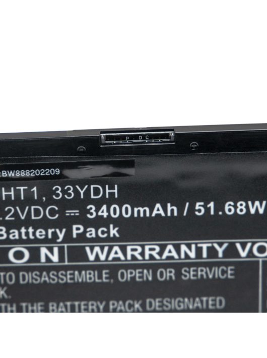 Notebook akkumulátor  Dell P30E, 7FHHV, 33YDH, 07FHHV, P72F, P30E001 gépekhez – 3400 mAh 15,2 V Li-Ion