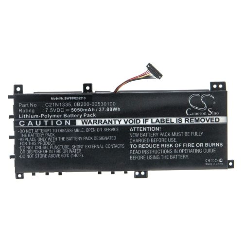 VHBW Notebook Battery Asus 0B200-00530100, C21N1335 - 5050 mAh 7.5 V Li-polymer