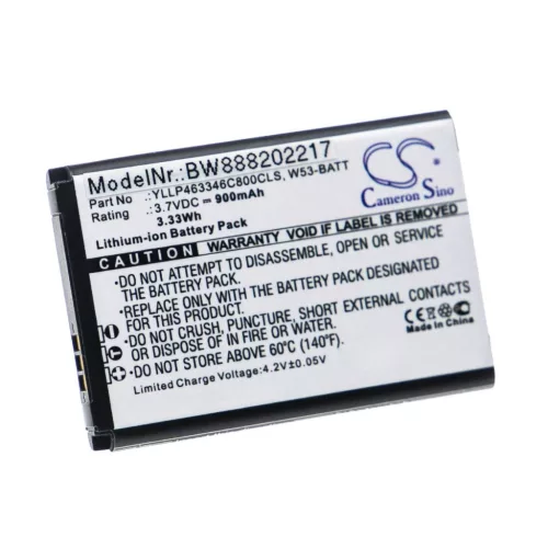 VHBW Vezetékes telefon akku Yealink YLLP463346C800CLS, W53-BATT - 900 mAh 3,7 V Li-Ion