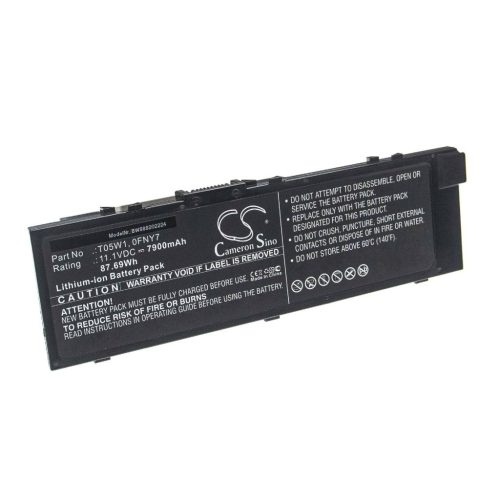 VHBW Notebook akkumulátor  Dell 0FNY7, 1G9VM, 451-BBSB, 451-BBSE készülékhez – 7900 mAh 11,1 V Li-Ion, fekete