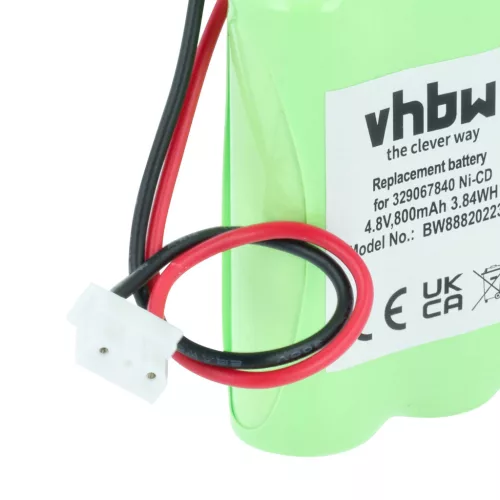 VHBW Notbeleuchtung Akku Schneider 4BD-AA800BT, 329067840, 513141006 - 800 mAh 4,8 V NiCd