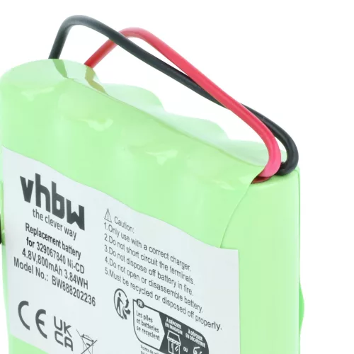 VHBW Notbeleuchtung Akku Schneider 4BD-AA800BT, 329067840, 513141006 - 800 mAh 4,8 V NiCd