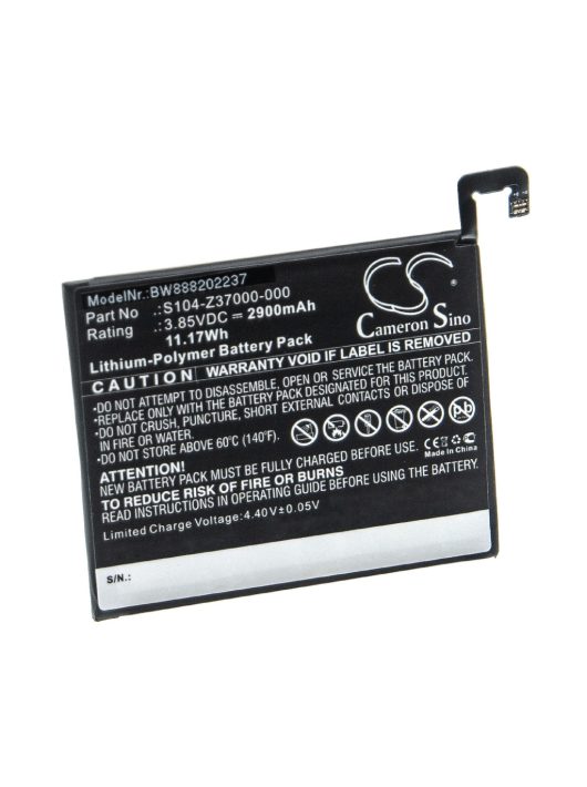 Mobiltelefon akkumulátor Wiko 356580H, S104-Z37000-000, TLE1707 - 2900 mAh 3,85 V Li-polimerhez - Okostelefon akkumulátor