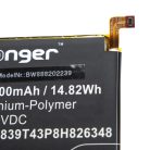 VHBW Mobile Phone Battery for ZTE Li3839T43P8H826348 - 3900 mAh 3.8 V Li-Polymer - Smartphone Battery