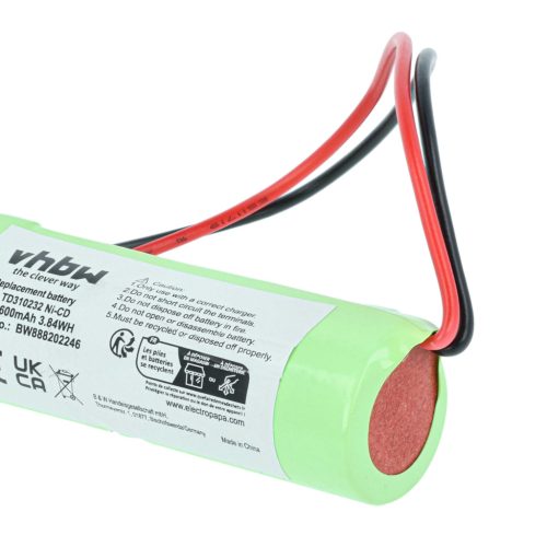 VHBW Notbeleuchtung Akku Schneider TD310232 Ersatz - 1600 mAh 2,4 V NiCd