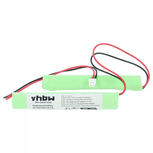 VHBW Notbeleuchtung Akku BAES TD512433 - 800 mAh 4,8 V NiCd
