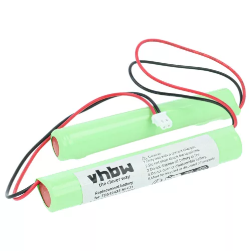 VHBW Notbeleuchtung Akku BAES TD512433 - 800 mAh 4,8 V NiCd
