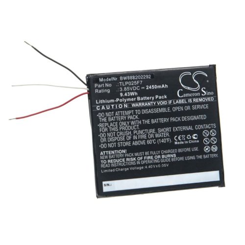 VHBW Tablet battery Alcatel TLP025FA, TLP025FC, TLP025F7 - 2450 mAh 3.85 V Li-polymer