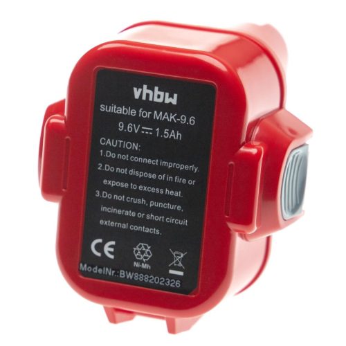VHBW Electric Power Tool Battery Makita 192638-6, 192596-6, 192697-A, 192595-8 - 1500 mAh, 9.6 V, NiMH