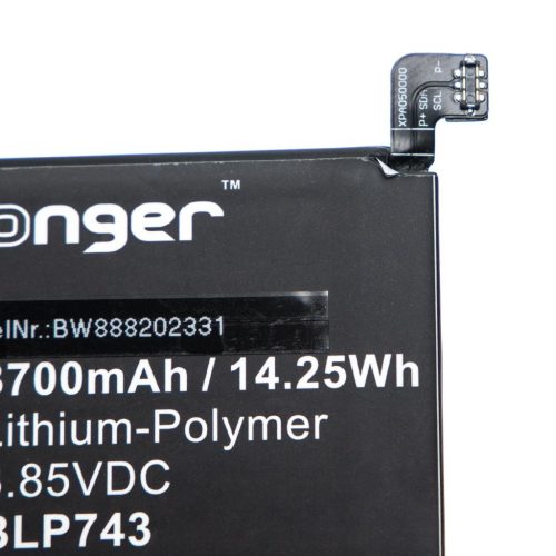 VHBW Mobile Phone Battery for Oneplus BLP743 - 3700 mAh 3.85 V Li-Polymer - Smartphone Battery