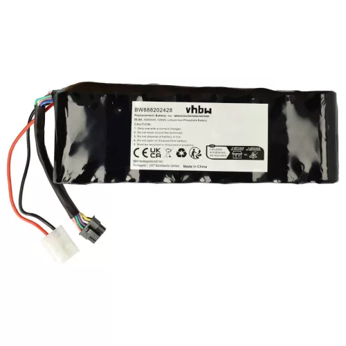 VHBW Robomow MRK6105A Lawn Mower Battery - 5000 mAh 25.6 V LiFePO4, Black