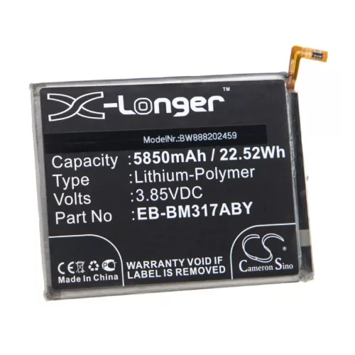 VHBW Mobiltelefon Akku Samsung GH43-05043A, EB-BM317ABY - 5850 mAh 3,85 V Li-Polymer