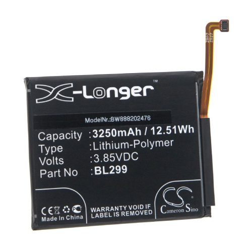 VHBW Mobile Phone Battery for Lenovo BL299 - 3250 mAh 3.85 V Li-Polymer - Smartphone Battery