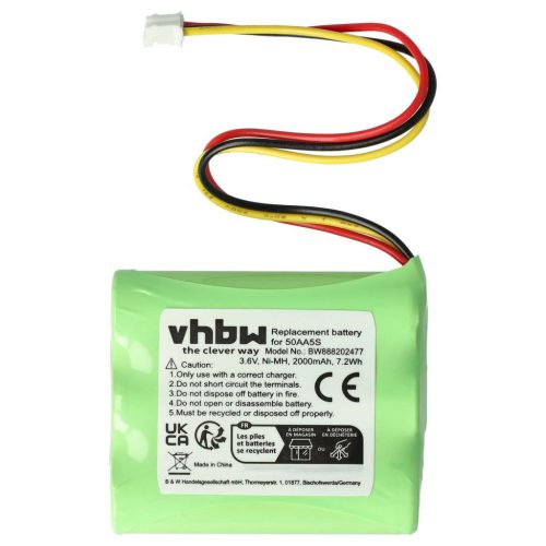 VHBW 50AA5S Music Box Battery - 2000 mAh 3.6 V NiMH