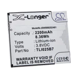   VHBW Mobile Phone Battery Alcatel TLI025B7 - 2200 mAh 3.8 V Li-Ion