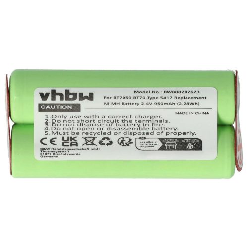 VHBW Electric Shaver Battery for Braun Type 5417 - 950 mAh 2.4 V NiMH