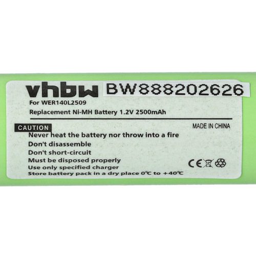 VHBW Hair Clipper Battery for Panasonic WER140L2509 - 2500 mAh 1.2 V NiMH