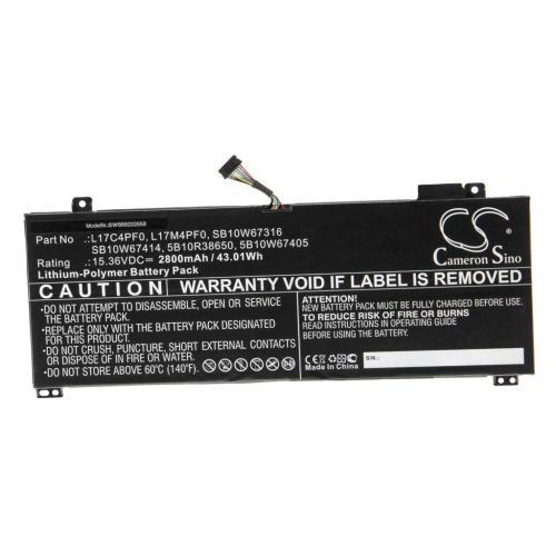 VHBW Notebook Battery Lenovo 5B10W67405, L17C4PF0, 5B10R38650 - 2800 mAh 15.36 V Li-polymer