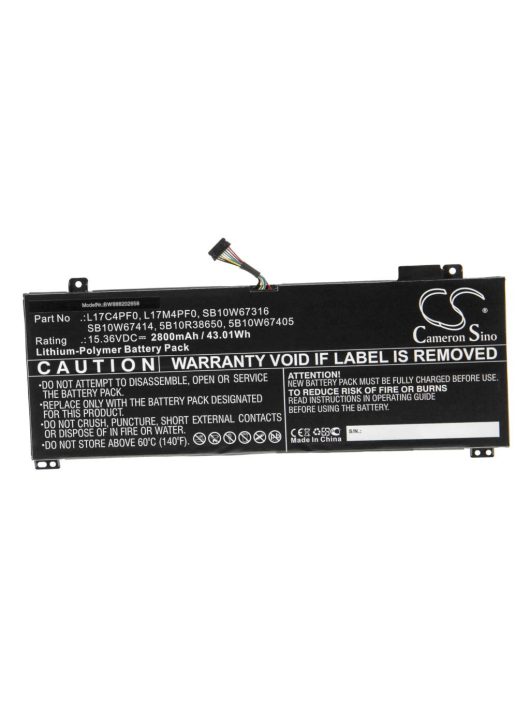 Notebook akkumulátor  Lenovo 5B10W67405, L17C4PF0, 5B10R38650 - 2800 mAh 15,36 V Li-polymer