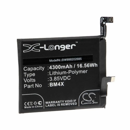 Mobiltelefon akkumulátor  Xiaomi BM4X-hez - 4300 mAh 3,85 V Li-polimer