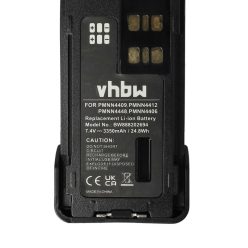   VHBW Motorola PMNN4409, PMNN4406BR, PMNN4406 Radioakku - 3350 mAh 7,4 V Li-Ion + Gürtelclip