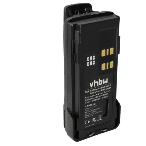 VHBW Motorola PMNN4409, PMNN4406BR, PMNN4406 Radioakku - 3350 mAh 7,4 V Li-Ion + Gürtelclip