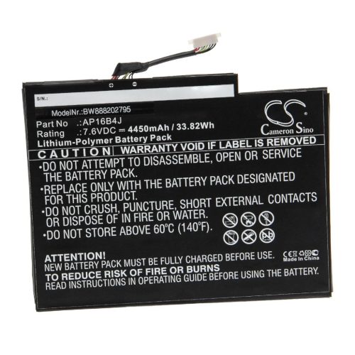 VHBW Notebook Battery Acer KT.00204.003, NT.LCDAA.014, AP16B4J - 4450 mAh 7.6 V Li-polymer