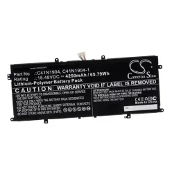   VHBW Notebook Battery Asus C41N1904, 0B200-03660000, 02B200-03660500 - 4250 mAh 15.48 V Li-polymer