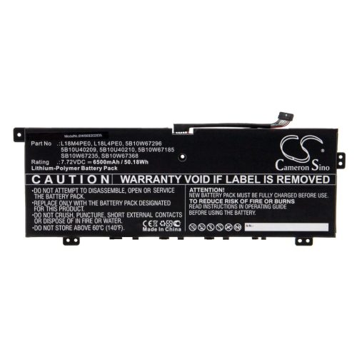 VHBW Notebook Battery Lenovo 5B10U40209, 5B10U40210, 5B10W67185 - 6500 mAh 7.72 V Li-polymer